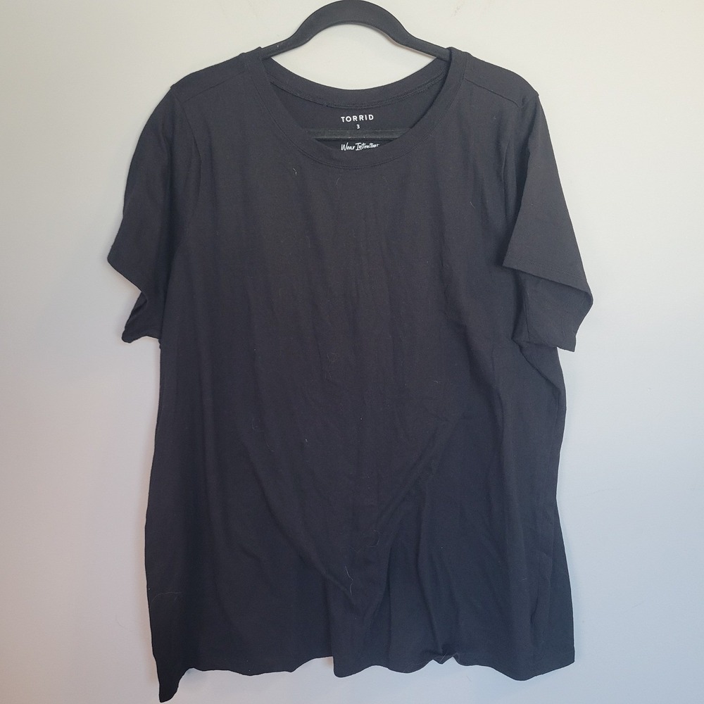 Torrid Classic Fit Black Crew Neck Short Sleeve T-Shirt Plus Size 3
